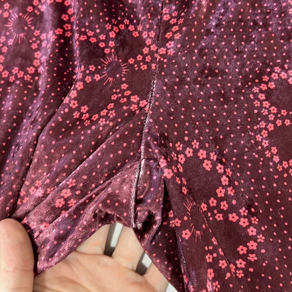 Free People Mulberry Floral Rosaline Velvet Flared Leg Jumpsuit - Picture 10 of 16